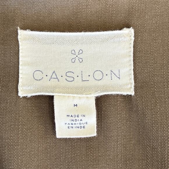 Caslon Jacket Size Medium Waterfall Draped Front Warm Brown Neutral Soft Tencel - Picture 3 of 6